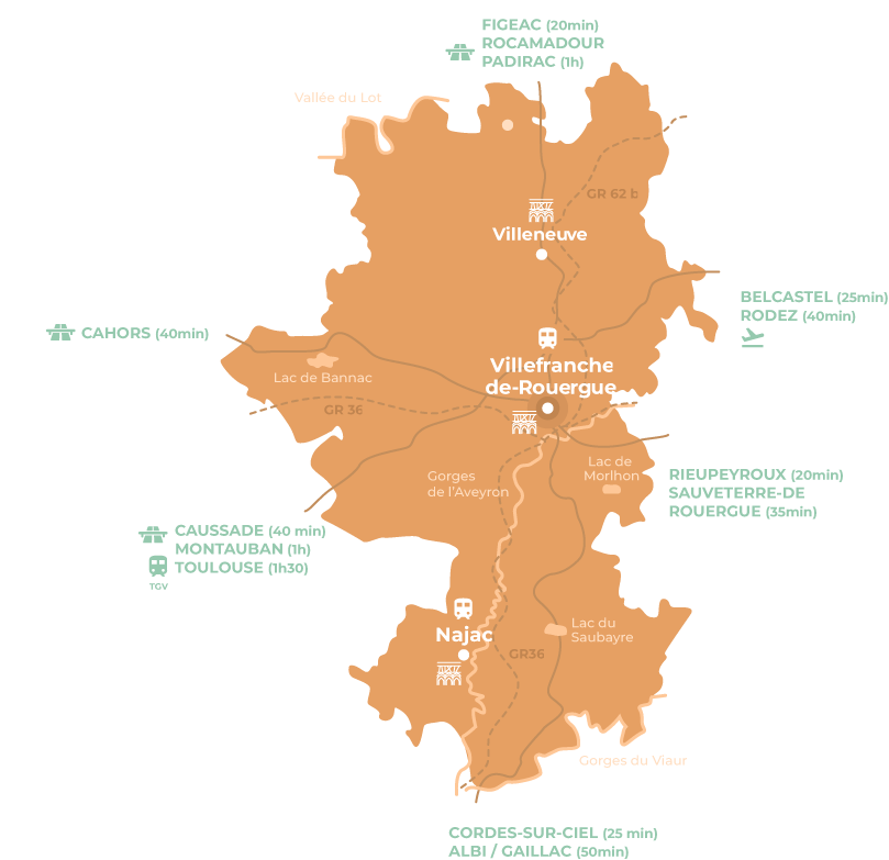 Carte Bastides & Gorges de l'Aveyron