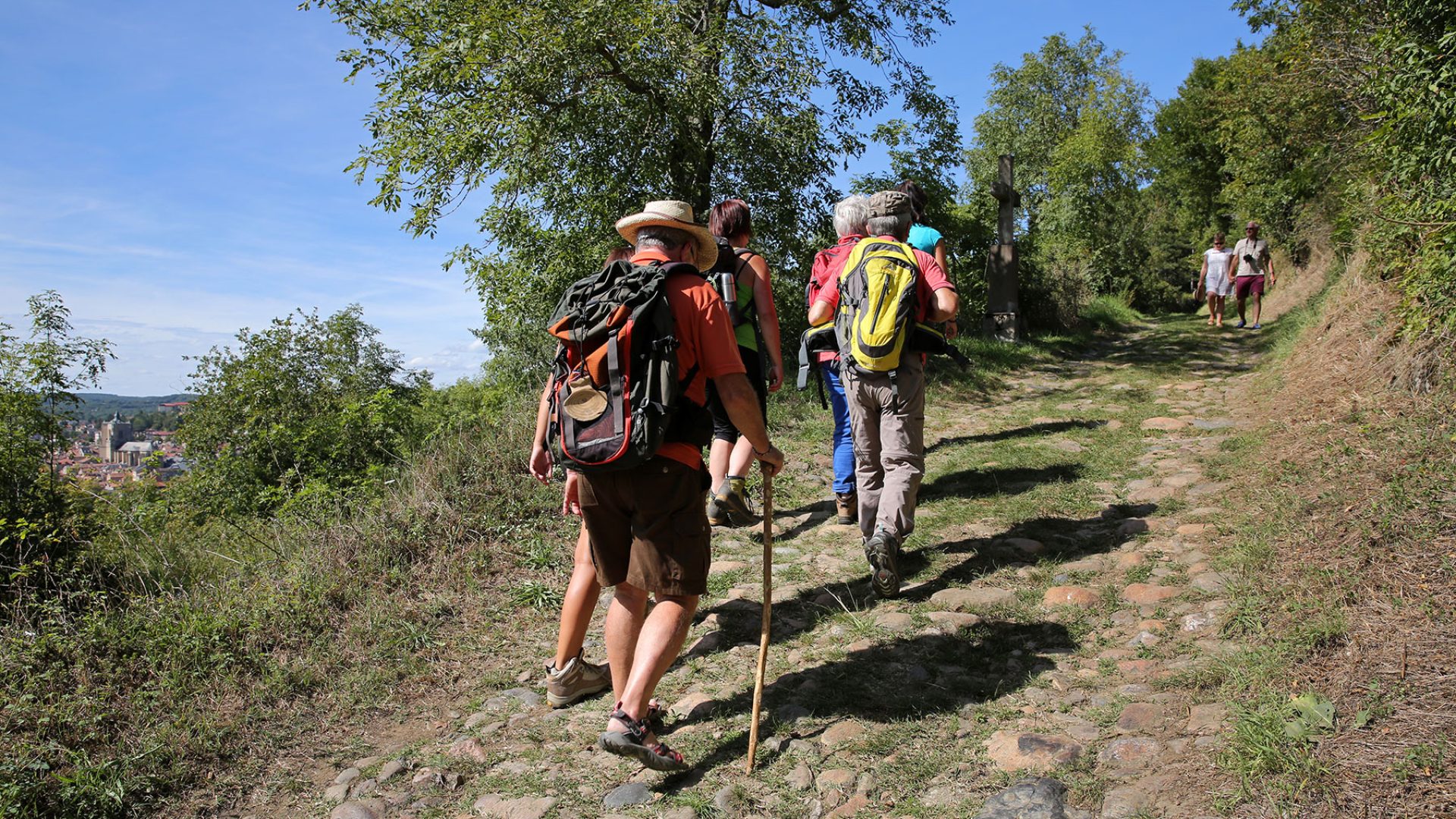 Pelgrims op weg naar Compostela