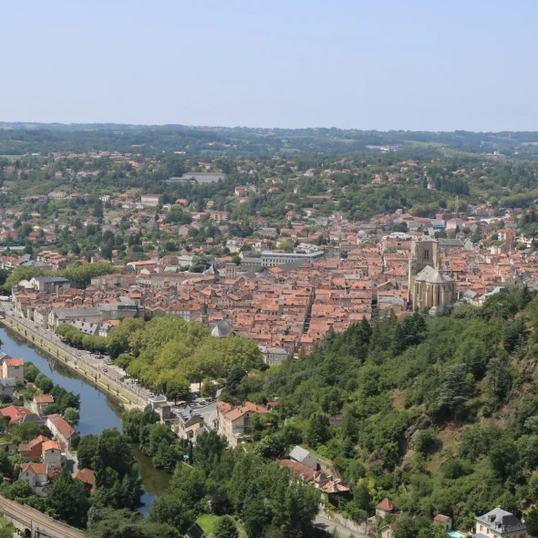 Villefranche de Rouergue gezien vanaf Golgotha